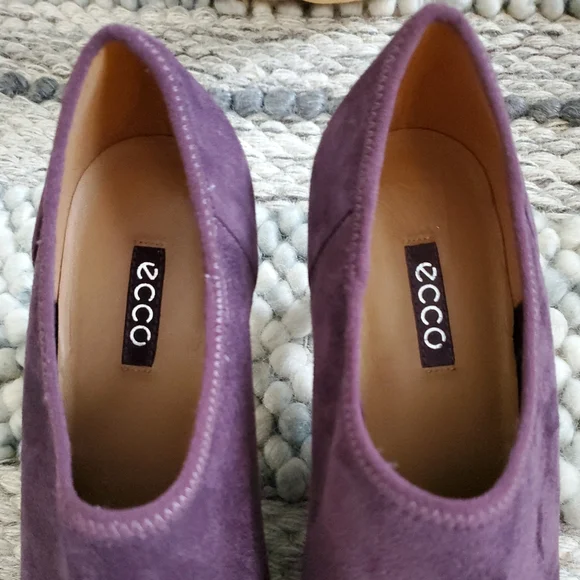 ECCO Alicante Shootie Dress Booties Purple Suede Heel Slip-On Women’s 10-10.5/41 - Picture 12 of 13